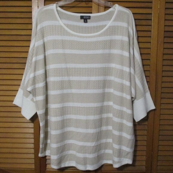 a.n.a. top/sweater NEW with tags lightweight tan & cream knit pullover size 3x - Picture 5 of 11